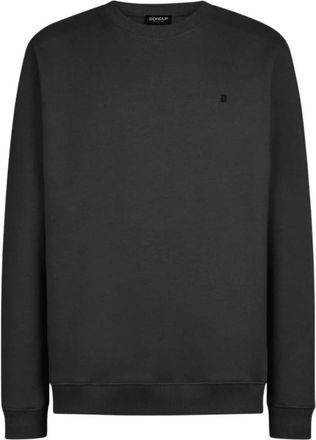 Dondup Regular-fit katoenen sweatshirt met ronde hals - Heren - Sweatshirts - Zwart - S - Katoen - Hoodies & sweatvesten