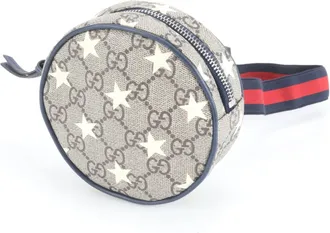 Gucci Brown Leather Coated Canvas Pouch Sling Bag (Pre-Owned)