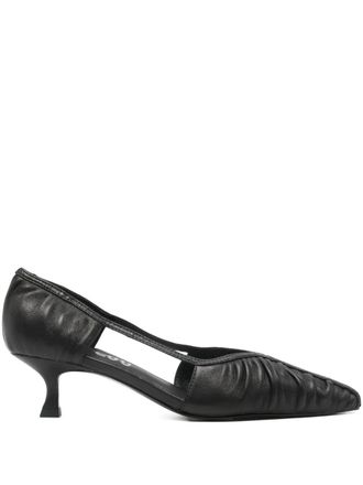 Bibi Lou 50mm Rigel ruched pumps - women - Calf Leather/Calf Leather/Rubber - 41 - Black
