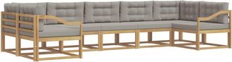 vidaXL Conjunto De Sof&aacute;s De Exterior 7 Uds. Blanco Y Gris Claro Vidaxl