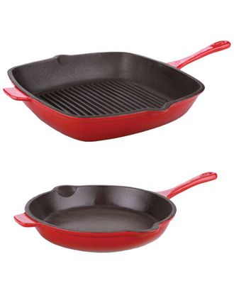 Berghoff Berghoff Neo 2Pc Red Grilling Cast Iron Set