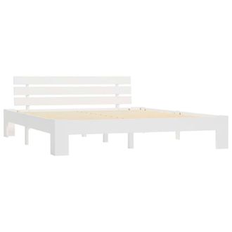 Berkfield Home Bed Frame White Solid Pine Wood 160x200 cm