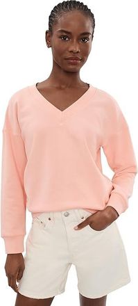 Tommy Bahama Marina Del Mar V-Neck Sweatshirt Womens Sweatshirt Light Salmon : LG (US 12-14), Cotton