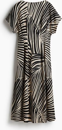 H&M Tailliertes Maxikleid - Schwarz/Gemustert