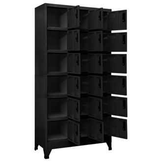 Berkfield Home Locker Cabinet Black 90x40x180 cm Steel | Size: 90 x 40 x 180 cm