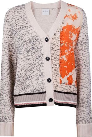 Paul Smith Womens Knitted Cardi Woven Pan