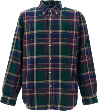Polo Ralph Lauren Camicia in Flanella Spazzolata Custom Fit - - Shirts - Uomo - Verde - L