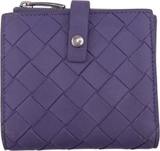 Bottega Veneta Purple Leather Wallet (Bi-Fold) (Pre-Owned)