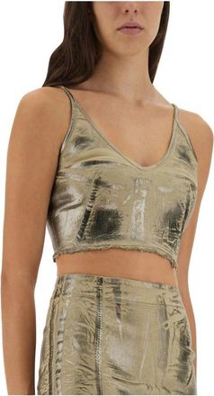 Rick Owens V-Neck Cropped Top - Dames - Tops zonder mouwen - Beige - S - Tops