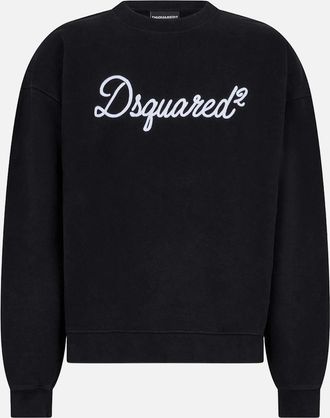 Dsquared2 Mens Relax Fit Signature Sweatshirt Black - Size: 38