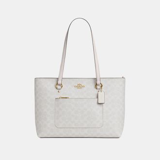 Coach Womens Station Tote Bag In Signature Canvas - White - One Size