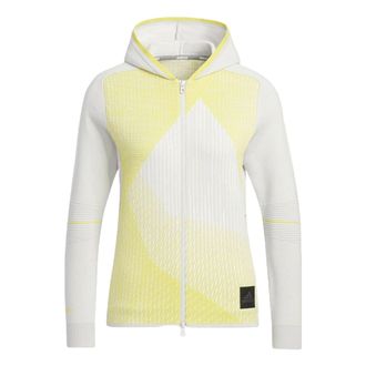 adidas (WMNS) adidas Statement Primeknit Hooded Jacket Asia Sizing Yellow Grey HG1674