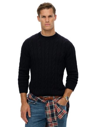 Superdry Trui Superdry Zwartgebreid kabel