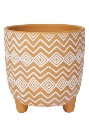 Now Designs Spark Large Footed Pot in Saffron/White at Nordstrom Rack