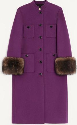 Valentino Compact Drap Coat Woman PURPLE 36