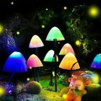 OEM Juego De 3 Guirnaldas De Luces Solares Con Forma De Hongo, Cada Una Con 12 Led. Luces Decorativas De Colores Para Caminos Y Jardines. - Crezuo