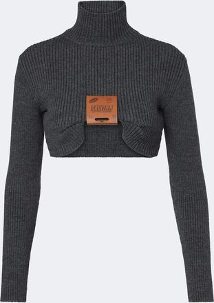 Jean Paul Gaultier Cropped wool-blend turtleneck sweater