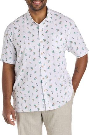 Tommy Bahama Big & Tall Fiesta Fizz IslandZone Sport Shirt in Ocean Blue at Nordstrom, Size 2X Big