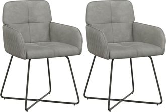 vidaXL Sillas De Comedor 2 Uds. Terciopelo Gris Claro Vidaxl