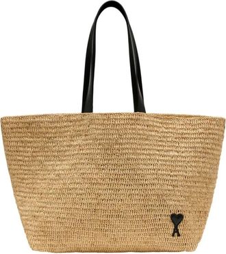 Ami Tote Bags, female, Beige, Size: ONE SIZE Ami De Coeur Shopper Bag
