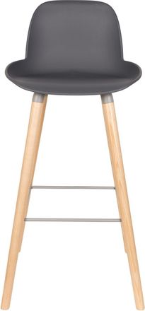 Zuiver Design Barstuhl Albert Kuip, Sitzhöhe 75 cm - Dunkelgrau/Natural