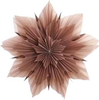 Beliani L&aacute;mpara Colgante De Papel Iluminaci&oacute;n Decorativa Navide&ntilde;a Estrella Copo De Nieve Rosa Osteran