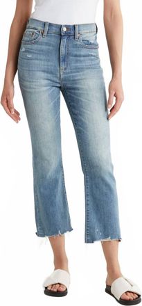 Daze Shy Girl High Rise Crop Flare Jeans In Marina Vintage