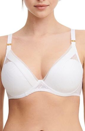 Chantelle Graphic Allure Underwire Plunge T-Shirt Bra in White at Nordstrom, Size 32D