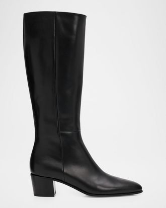Gianvito Rossi 45mm Spencer Leather Knee-High Boots