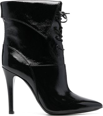 Philosophy di Lorenzo Serafini pointed-toe 110mm lace boots - women - Calf Leather/Calf Leather/Calf Leather - 36 - Black