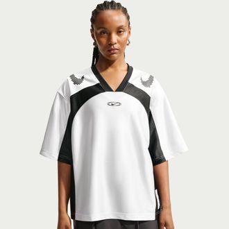 Nike Womens Nike Sportswear Oversized Jersey in White | IQ6137-101