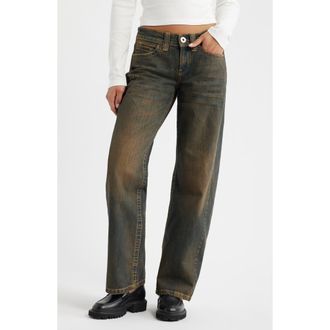 BDG Kayla Low RIse Wide Leg Jeans in Dark Vintage at Nordstrom, Size 28 32