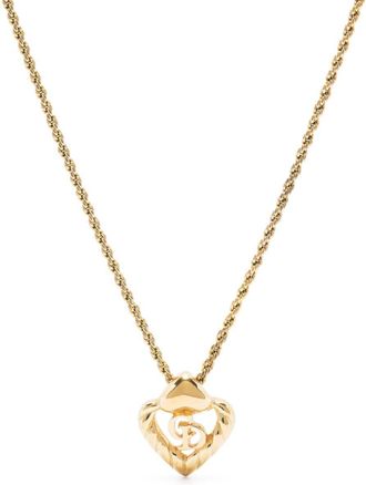 Dior 1990s CD heart charm necklace - women - Metal (Other) - One Size - Gold