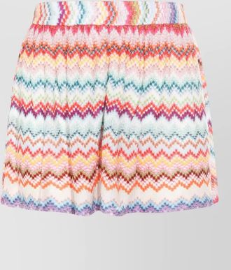 Missoni knit texture shorts refined casual style