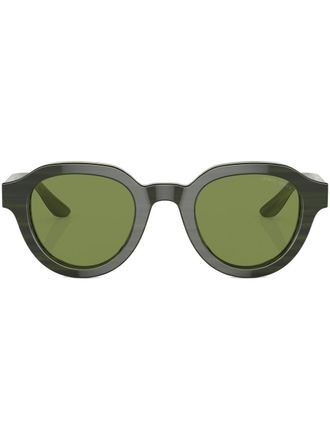 Giorgio Armani Occhiali da sole tondi con stampa - Verde