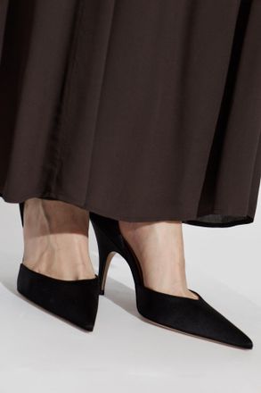 Gianvito Rossi Satin Heeled Shoes Sofia, Womens, Black