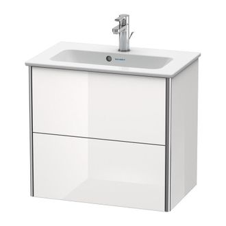 Duravit Duravit Xsquare Mueble De Pared Compacto 61,0x38,8 Cm, 2 Cajones, Para Lavabo Me De Starck 234263, Color (frente/cuerpo): Perla De Albaricoque Laca De