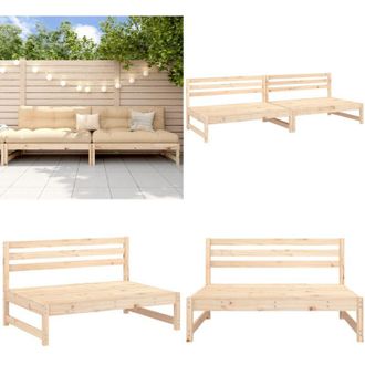 vidaXL Divani Centrali da Giardino 2pz 120x80cm Legno Massello di Pino - Divano in legno - Divano in pino