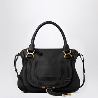 Chlo&eacute; Marcie Bag In Black Grained Leather