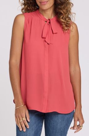 NYDJ Tie Neck Top in Chrysanthemum at Nordstrom, Size Xx-Small