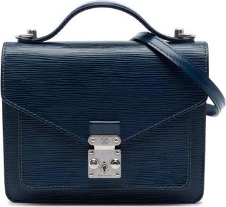 Louis Vuitton Pre-owned Monceau Tas - Dames - Vintage Handtas - Blauw - ONE Size - Leer - Vintage