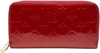 Louis Vuitton Red Color Patent Leather Long Wallet (Bi-Fold) (Pre-Owned)
