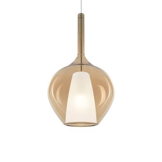 Netlighting Kalique I 28cm Dome Pendant Ceiling Light Amber 1x E27