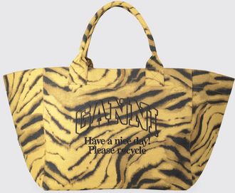 Ganni Borsa XXL Tote Ganni in canvas stampa zebrata