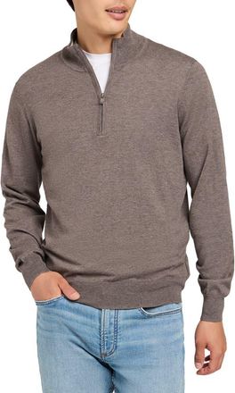Faherty Movement Performance Quarter Zip Sweater in Walnut Creek Heather at Nordstrom Rack, Size Small