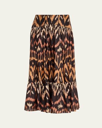 Zimmermann Aster Ikat Midi Skirt