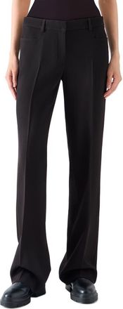 Akris Mikka Virgin Wool Tricotine Pants in Black at Nordstrom, Size 16