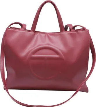 Telfar Medium Carry Tote Bag in Burgundy Cow Leather