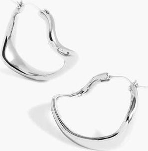 Yoj Curved Maxi Hoop Earrings in Silver at Nordstrom