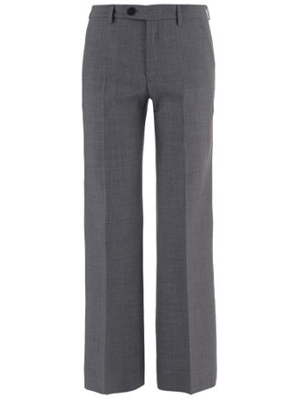 Darkpark Gray Colin Tailored Pressed-Pleat Stretch-Wool Formal Pants